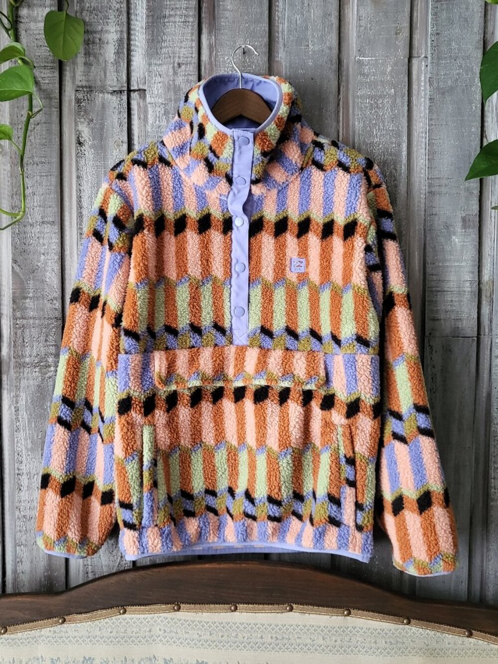 Billabong A/DIV Switchback Sherpa Fleece Pullover Jacket XL Gorpcore Multicolor